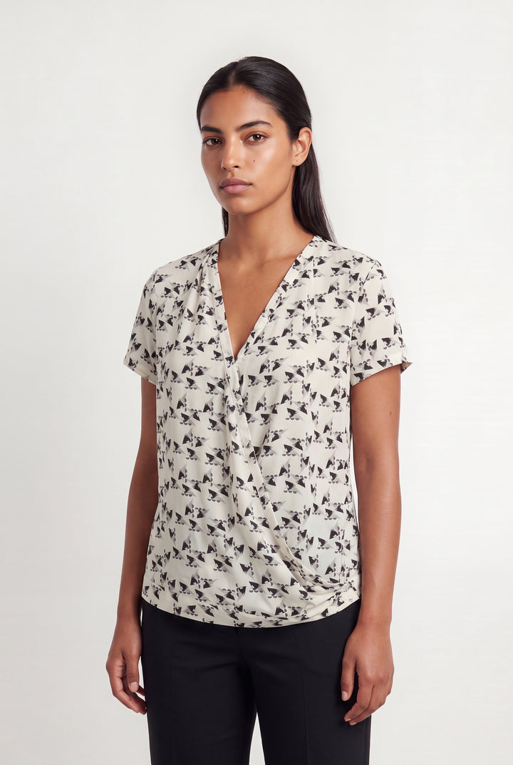 Blouse Beige et Noire - Taille L/40 de la marque IKKS | PARAD113796 - Vendu par Paradigme - Image 1