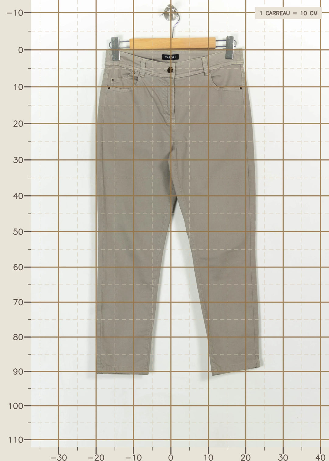 Jean Beige - Taille L/40 de la marque Caroll | PARAD113800 - Vendu par Paradigme - Image 4