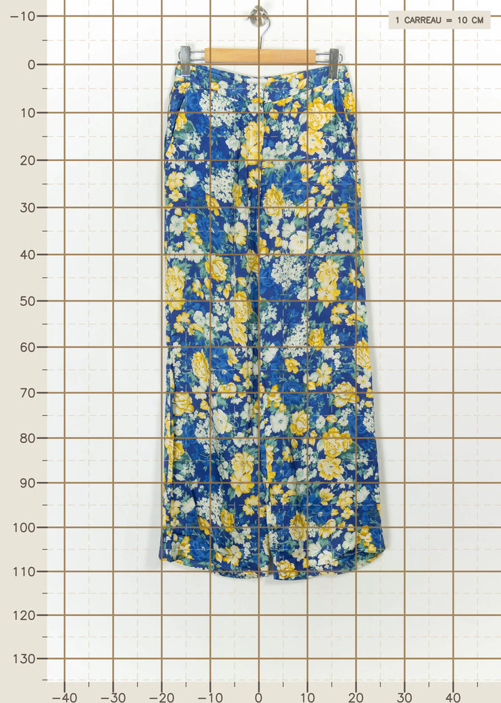 Pantalon Large Bleu et Jaune - Taille L/40 de la marque Claudie Pierlot | PARAD113801 - Vendu par Paradigme - Image 4