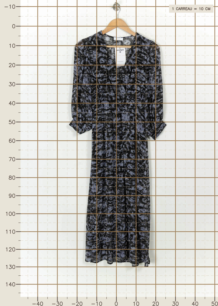 Robe Longue Violette et Noire - Taille M/38 de la marque Kookai | PARAD113803 - Vendu par Paradigme - Image 4