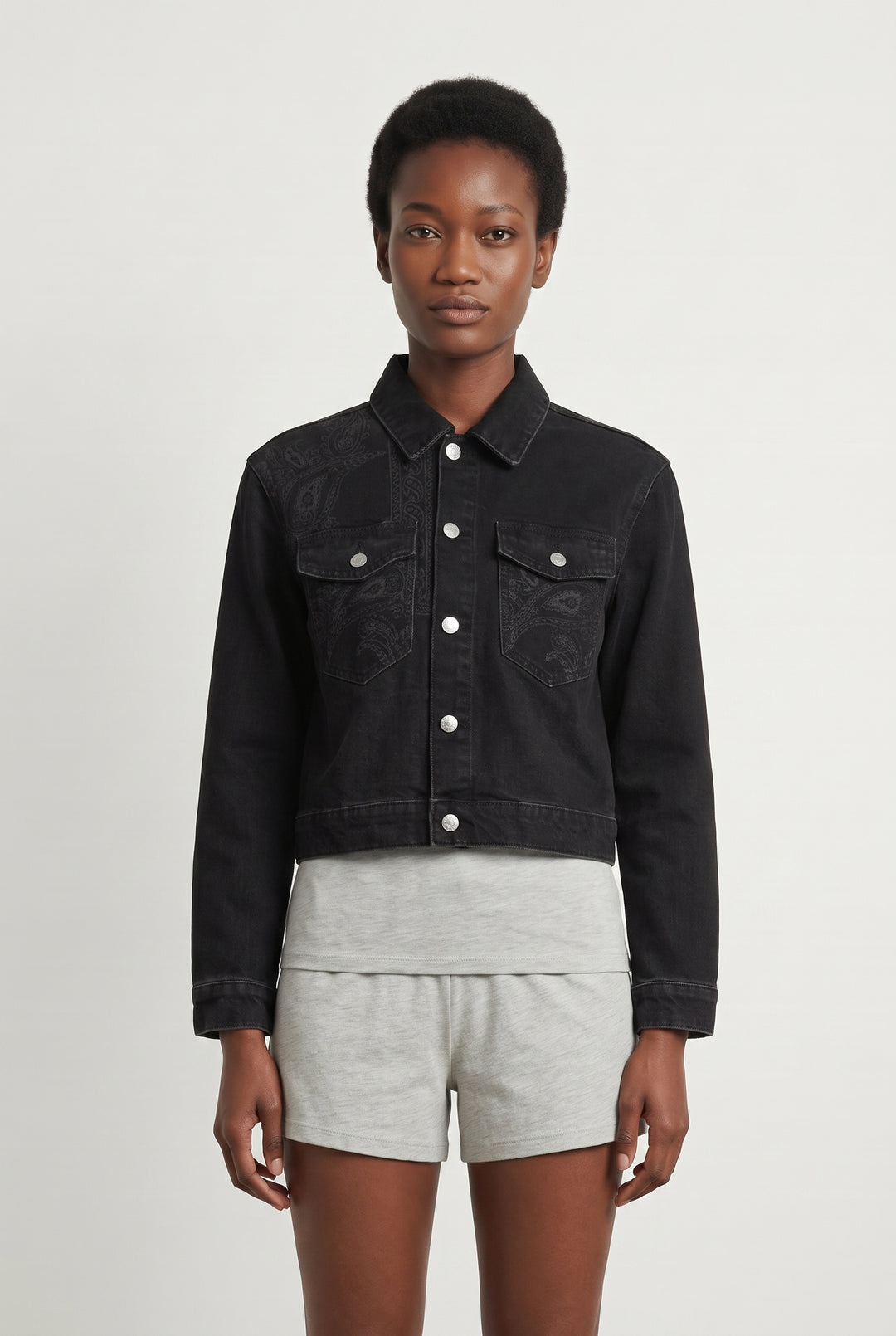 Veste en Jean Noire - Taille S/36 de la marque The Kooples | PARAD113806 - Vendu par Paradigme - Image 1