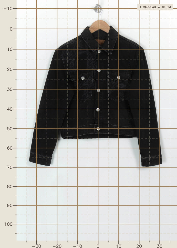 Veste en Jean Noire - Taille S/36 de la marque The Kooples | PARAD113806 - Vendu par Paradigme - Image 4