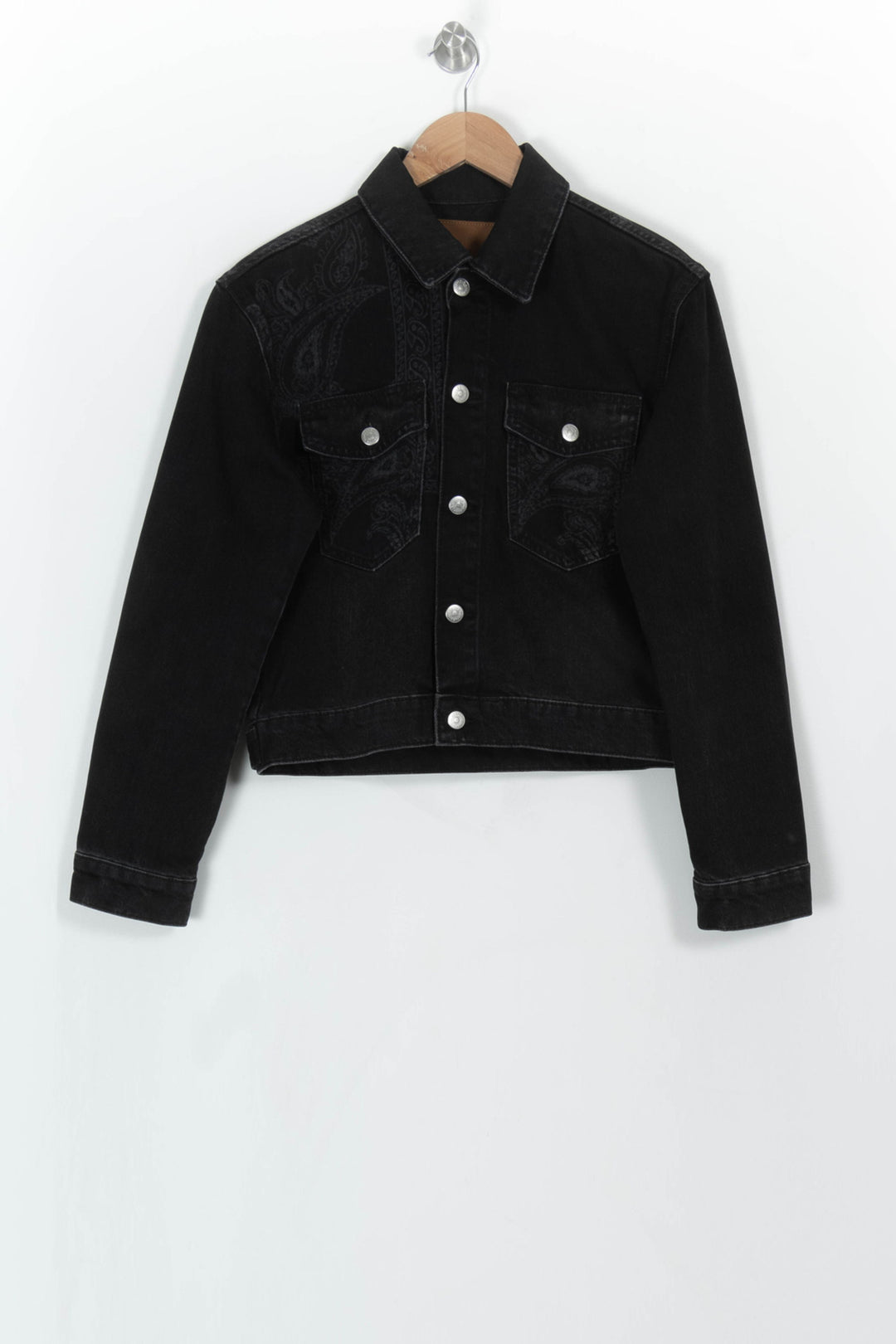 Veste en Jean Noire - Taille S/36 de la marque The Kooples | PARAD113806 - Vendu par Paradigme - Image 2