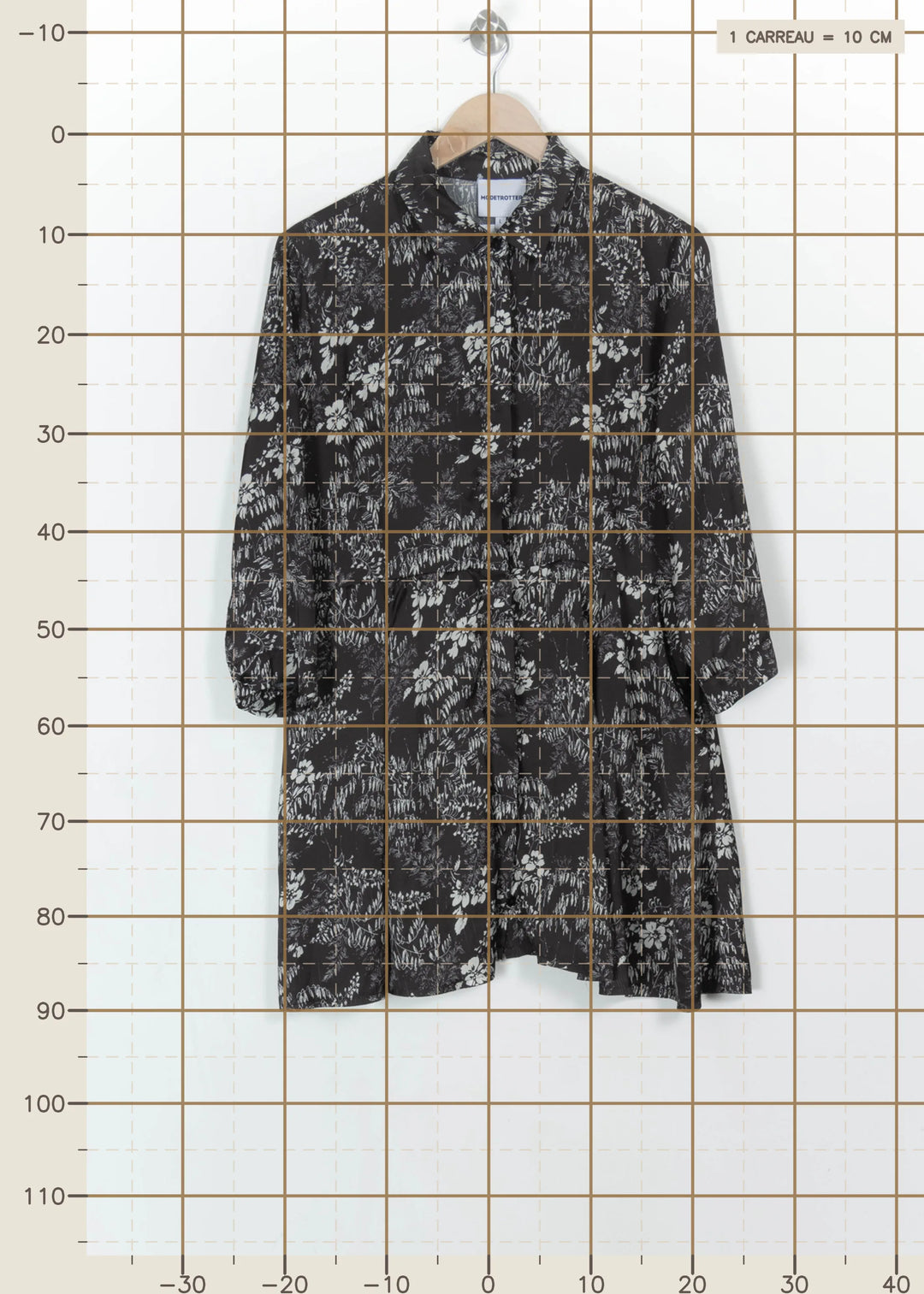 Robe Chemise Noire et Blanche - Taille L/40 de la marque Modetrotter | PARAD113811 - Vendu par Paradigme - Image 4