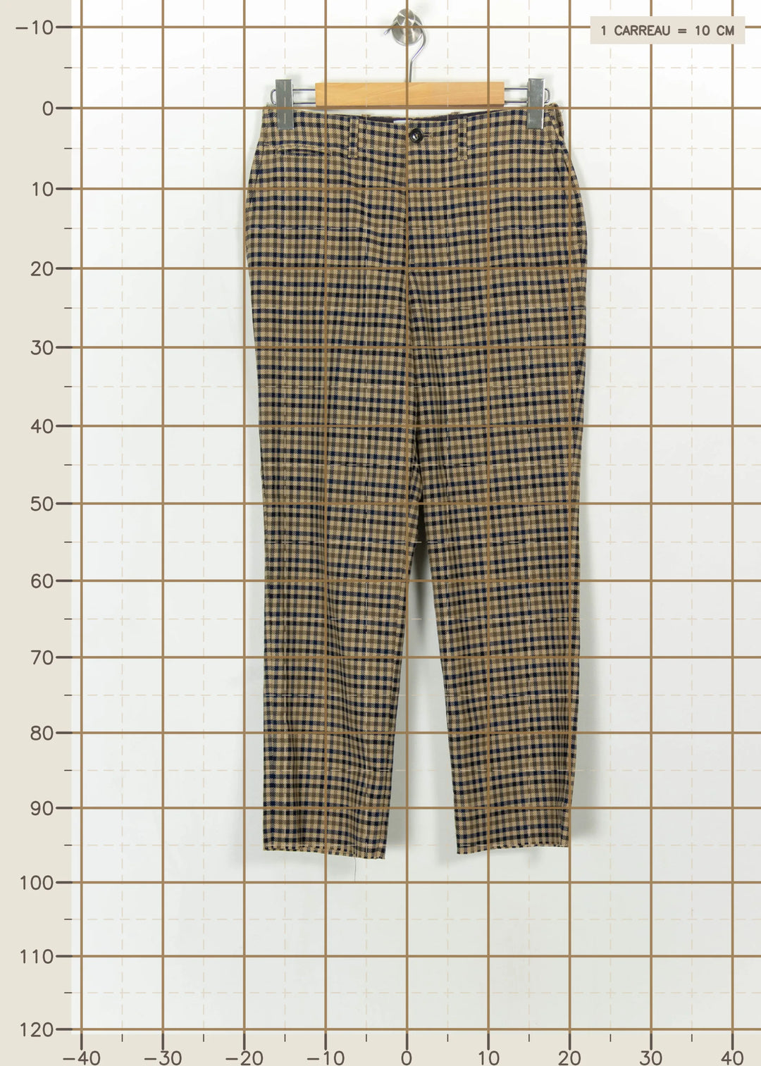 Pantalon À Carreaux Beige et Bleu - Taille S/36 de la marque Closed | PARAD113815 - Vendu par Paradigme - Image 4