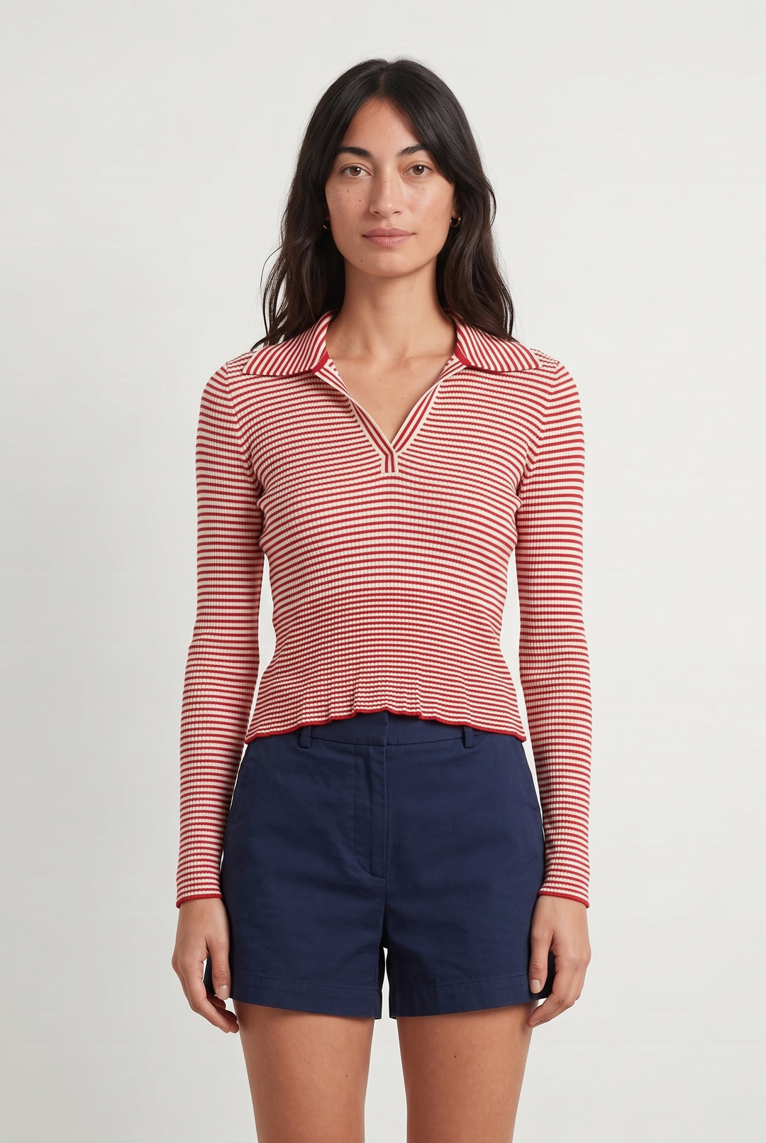 Pull Rayé Rouge et Blanc - Taille M/38 de la marque Claudie Pierlot | PARAD113820 - Vendu par Paradigme - Image 1