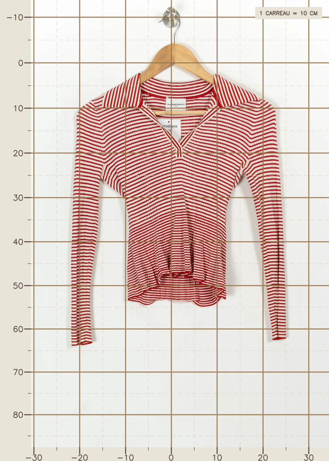 Pull Rayé Rouge et Blanc - Taille M/38 de la marque Claudie Pierlot | PARAD113820 - Vendu par Paradigme - Image 4
