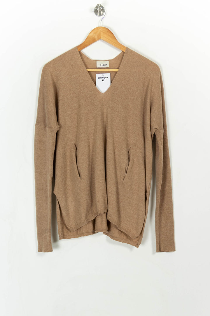 Pull Beige - Taille XXL/44 de la marque Rodier | PARAD113822 - Vendu par Paradigme - Image 2