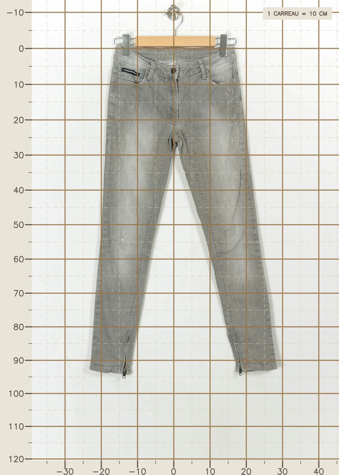 Jean Gris - Taille S/36 de la marque Sandro | PARAD113825 - Vendu par Paradigme - Image 4