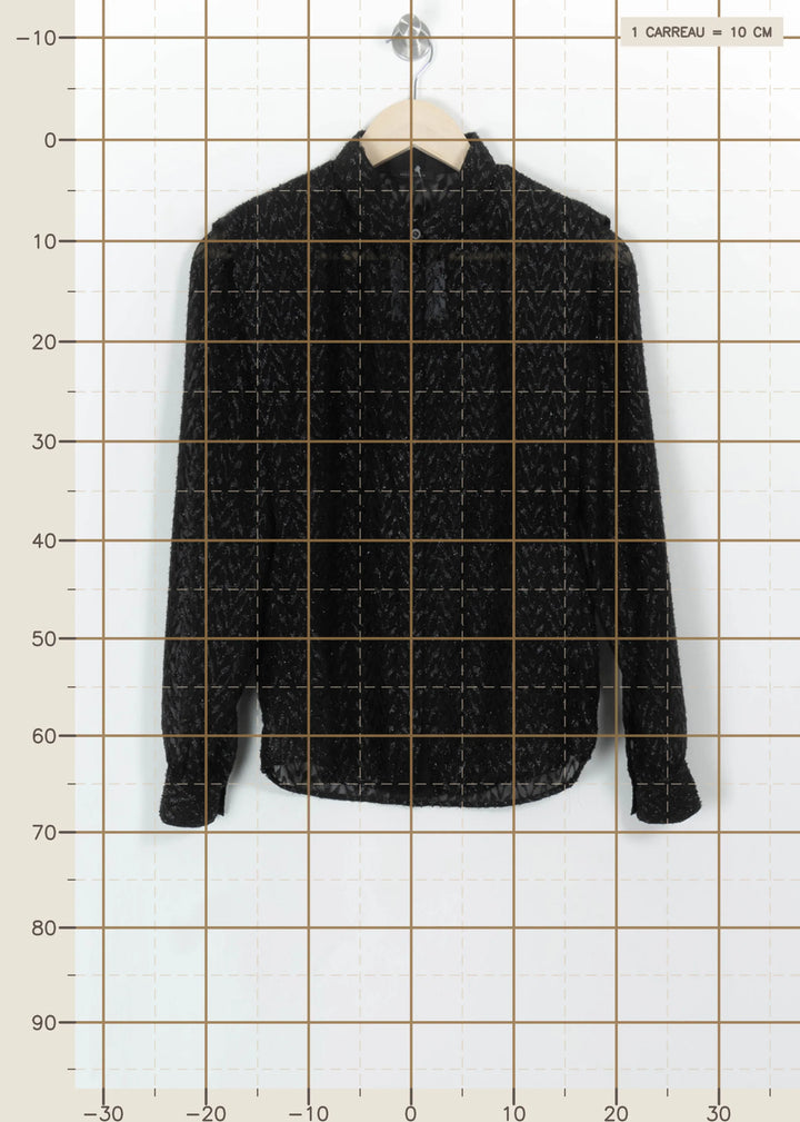 Blouse Noire - Taille XS/34 de la marque IKKS | PARAD113838 - Vendu par Paradigme - Image 4