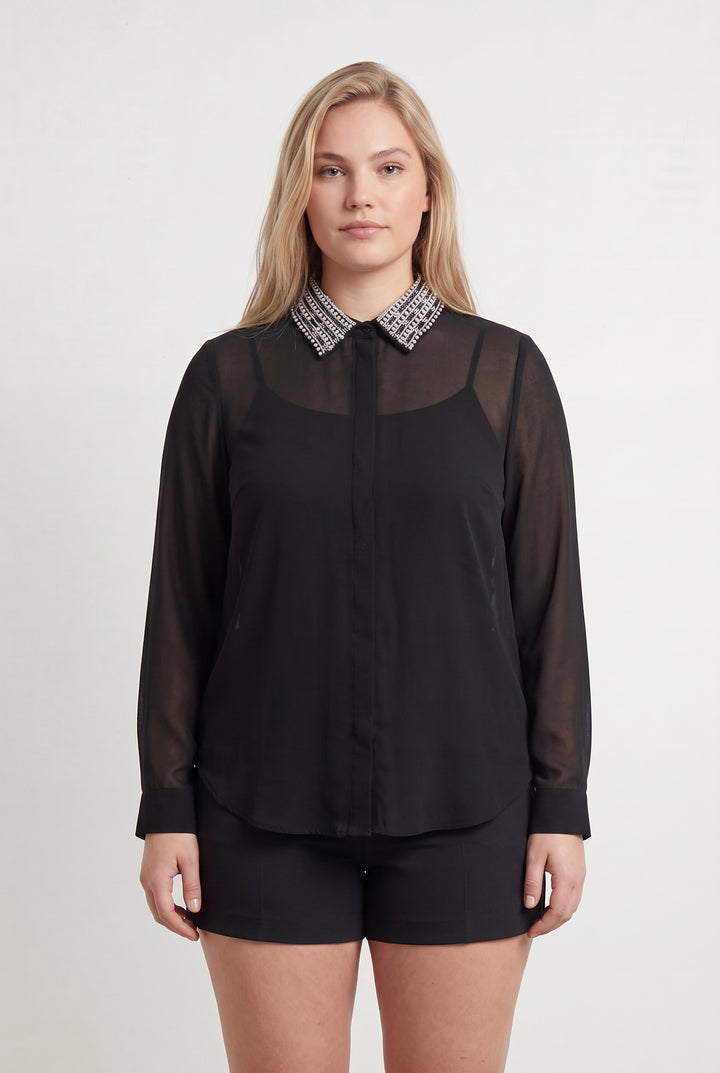 Chemise noire et blanche - Taille XL/42 de la marque Derhy | PARAD113840 - Vendu par Paradigme - Image 1