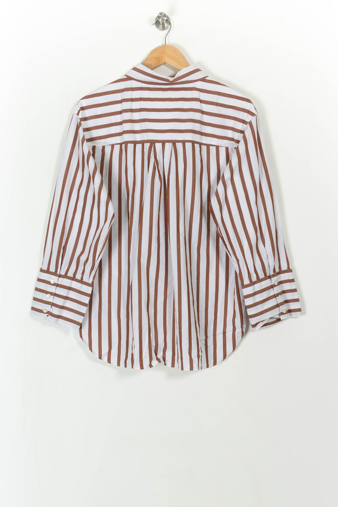 Chemise Rayée Marron et Blanche - Taille L/40 de la marque Sézane | PARAD113848 - Vendu par Paradigme - Image 5