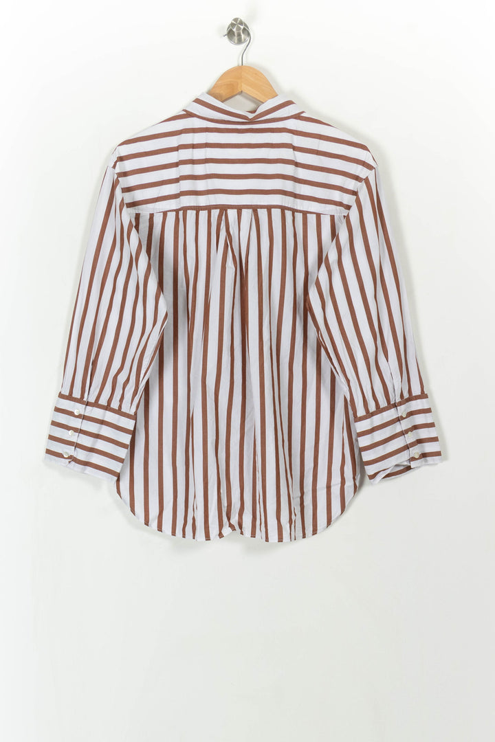 Chemise Rayée Marron et Blanche - Taille L/40 de la marque Sézane | PARAD113848 - Vendu par Paradigme - Image 5
