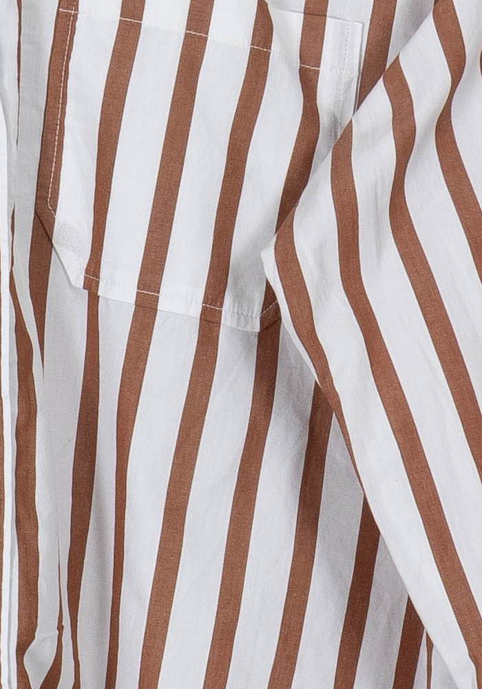 Chemise Rayée Marron et Blanche - Taille L/40 de la marque Sézane | PARAD113848 - Vendu par Paradigme - Image 3