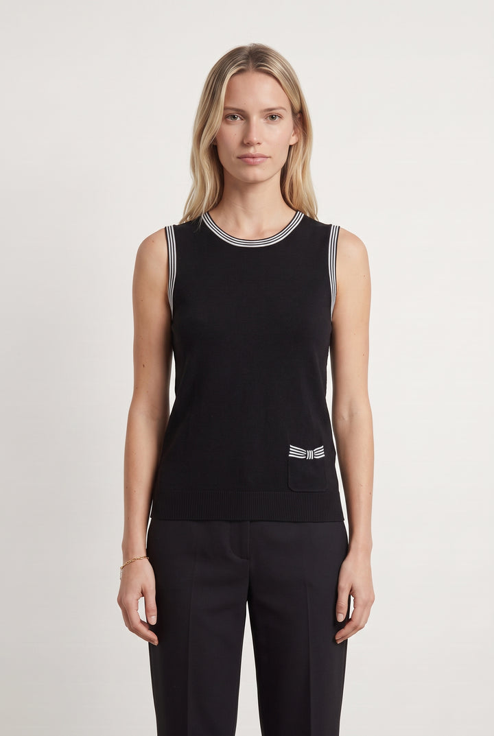 Débardeur Noir et Blanc - Taille S/36 de la marque Caroll | PARAD113866 - Vendu par Paradigme - Image 1