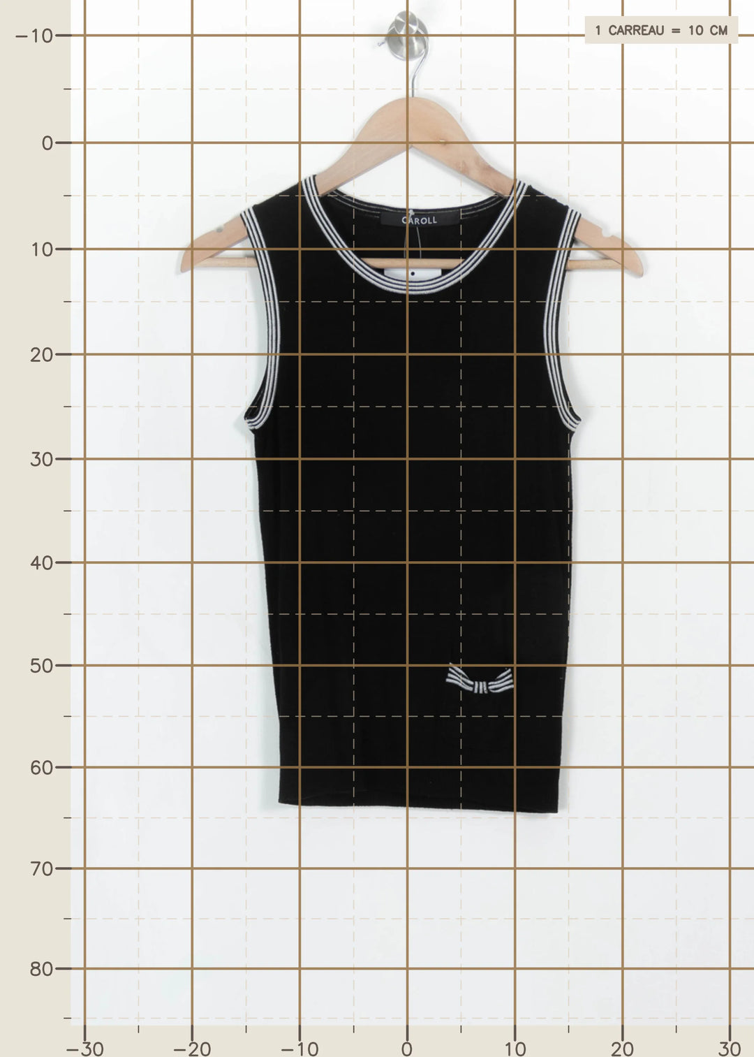 Débardeur Noir et Blanc - Taille S/36 de la marque Caroll | PARAD113866 - Vendu par Paradigme - Image 4