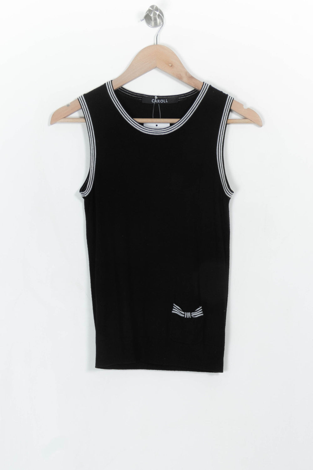 Débardeur Noir et Blanc - Taille S/36 de la marque Caroll | PARAD113866 - Vendu par Paradigme - Image 2