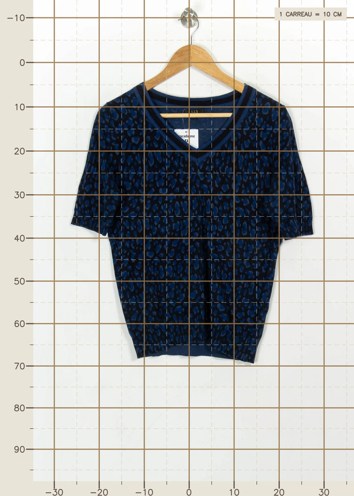 Pull Bleu et Noir - Taille L/40 de la marque Maison 123 | PARAD113869 - Vendu par Paradigme - Image 4