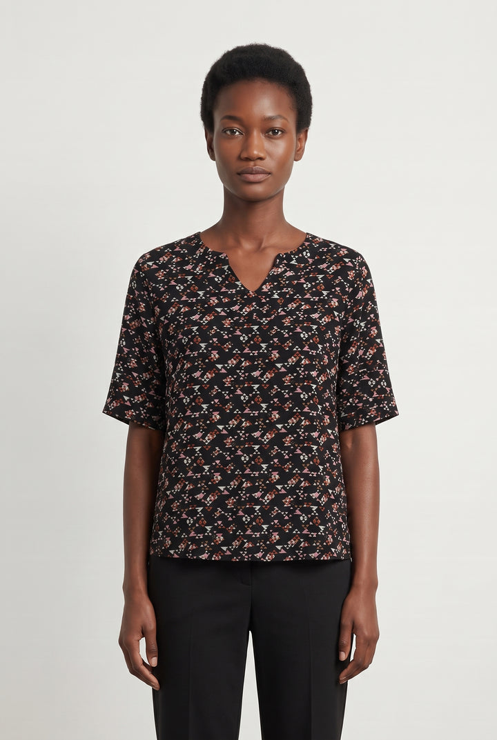 Blouse Noire et Rose - Taille S/36 de la marque La Fée Maraboutée | PARAD113882 - Vendu par Paradigme - Image 1