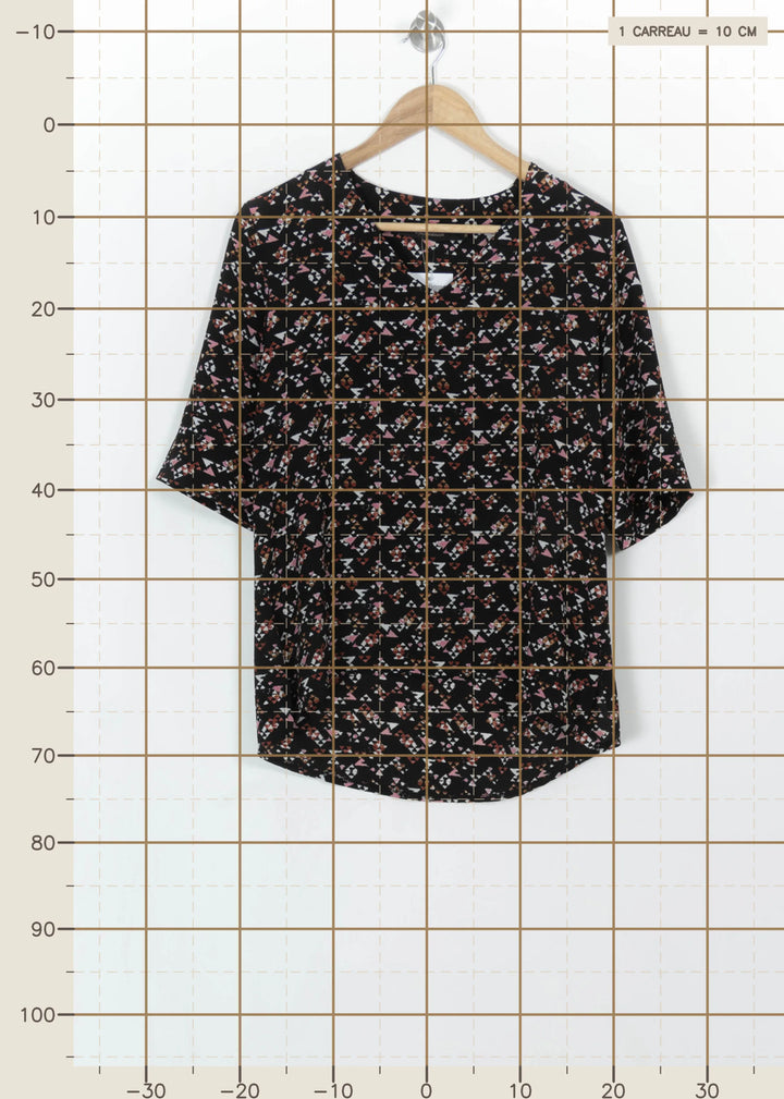 Blouse Noire et Rose - Taille S/36 de la marque La Fée Maraboutée | PARAD113882 - Vendu par Paradigme - Image 4