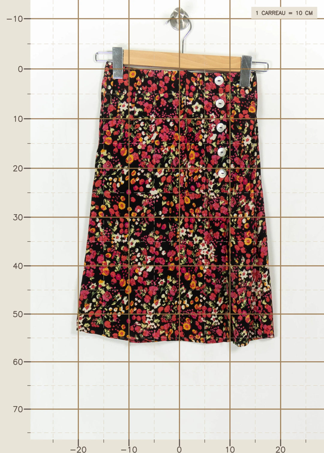 Jupe Fleurie Noire et Rouge - Taille XS/34 de la marque Karl Marc John | PARAD113883 - Vendu par Paradigme - Image 4