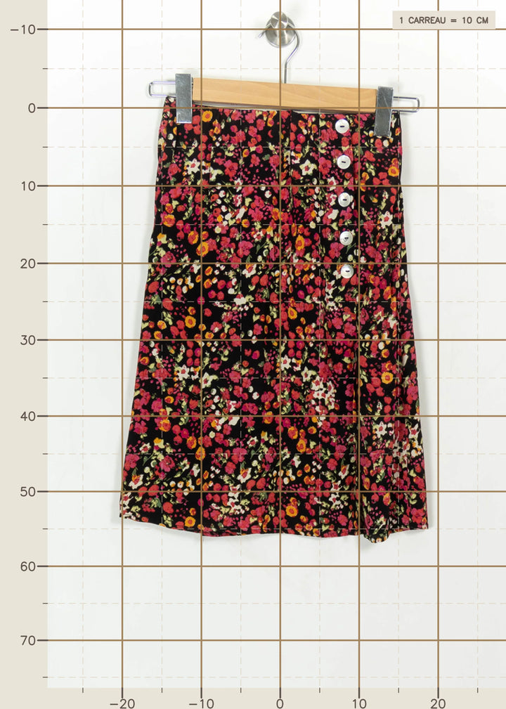 Jupe Fleurie Noire et Rouge - Taille XS/34 de la marque Karl Marc John | PARAD113883 - Vendu par Paradigme - Image 4