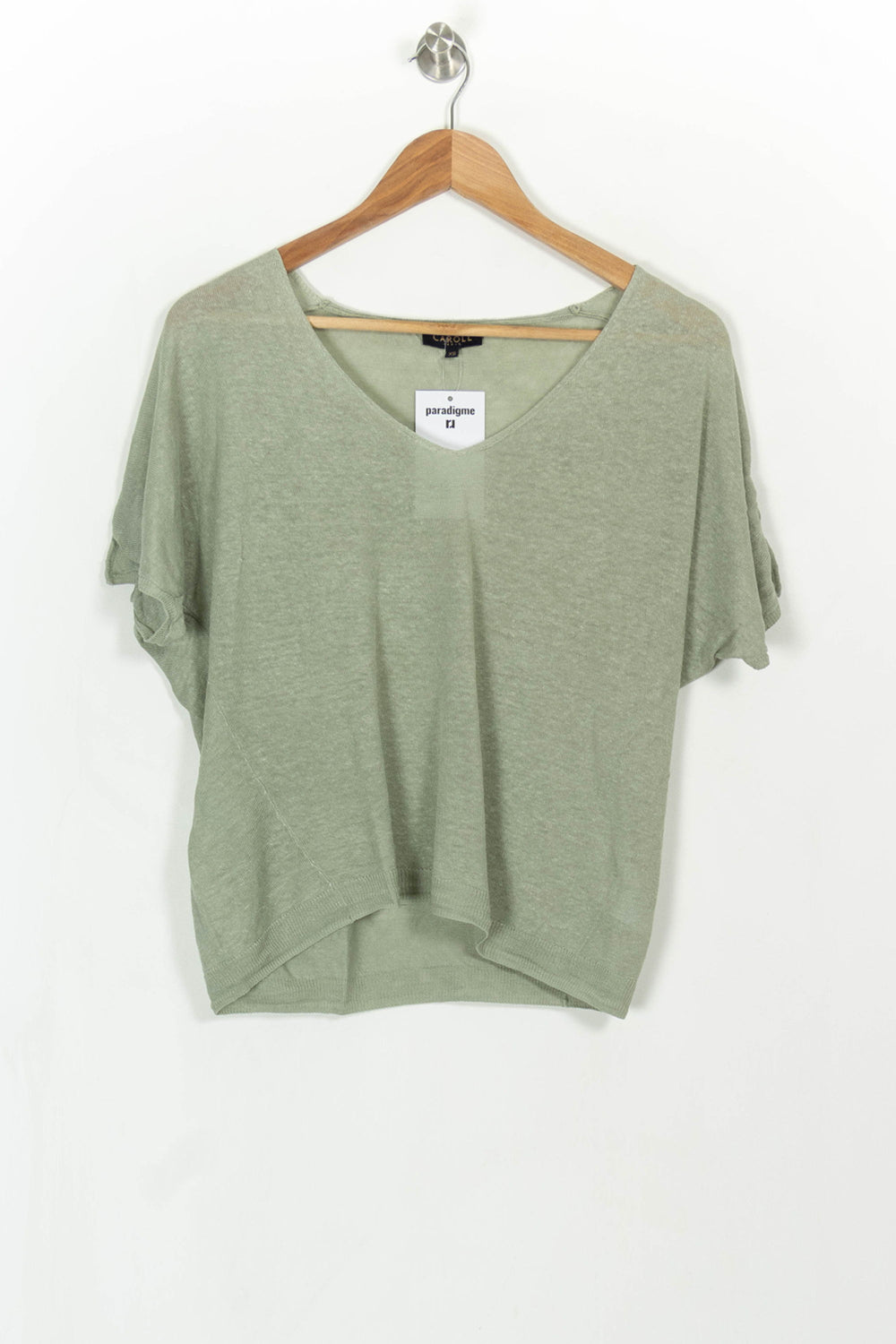 T-shirt Vert - Taille S/36 de la marque Caroll | PARAD113885 - Vendu par Paradigme - Image 2