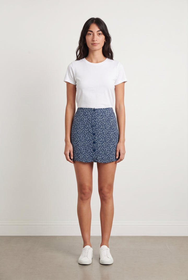 Jupe Fleurie Bleue et Blanche - Taille XS/34 de la marque Karl Marc John | PARAD113886 - Vendu par Paradigme - Image 1