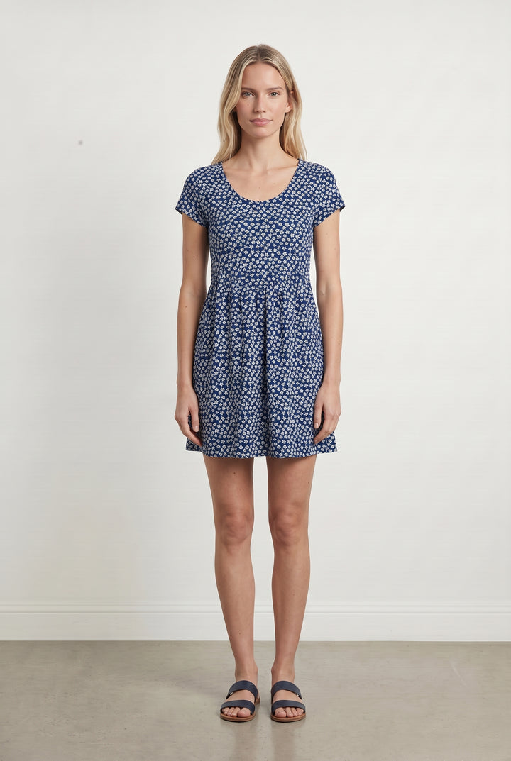 Robe Fleurie Bleue et Blanche - Taille XS/34 de la marque I.Code | PARAD113888 - Vendu par Paradigme - Image 1