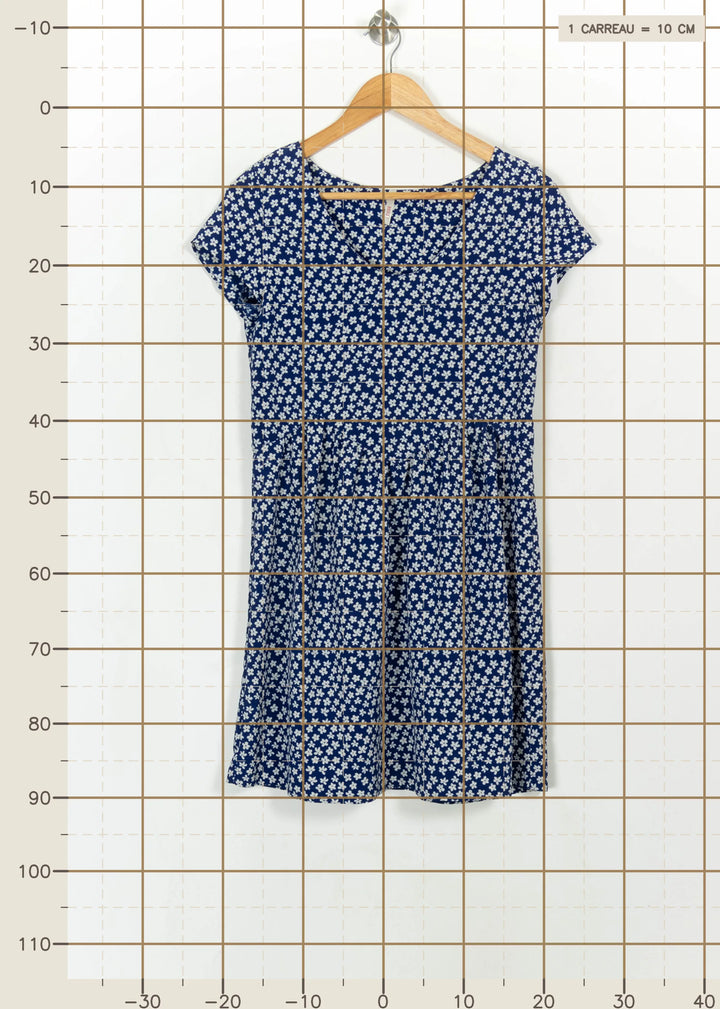 Robe Fleurie Bleue et Blanche - Taille XS/34 de la marque I.Code | PARAD113888 - Vendu par Paradigme - Image 4