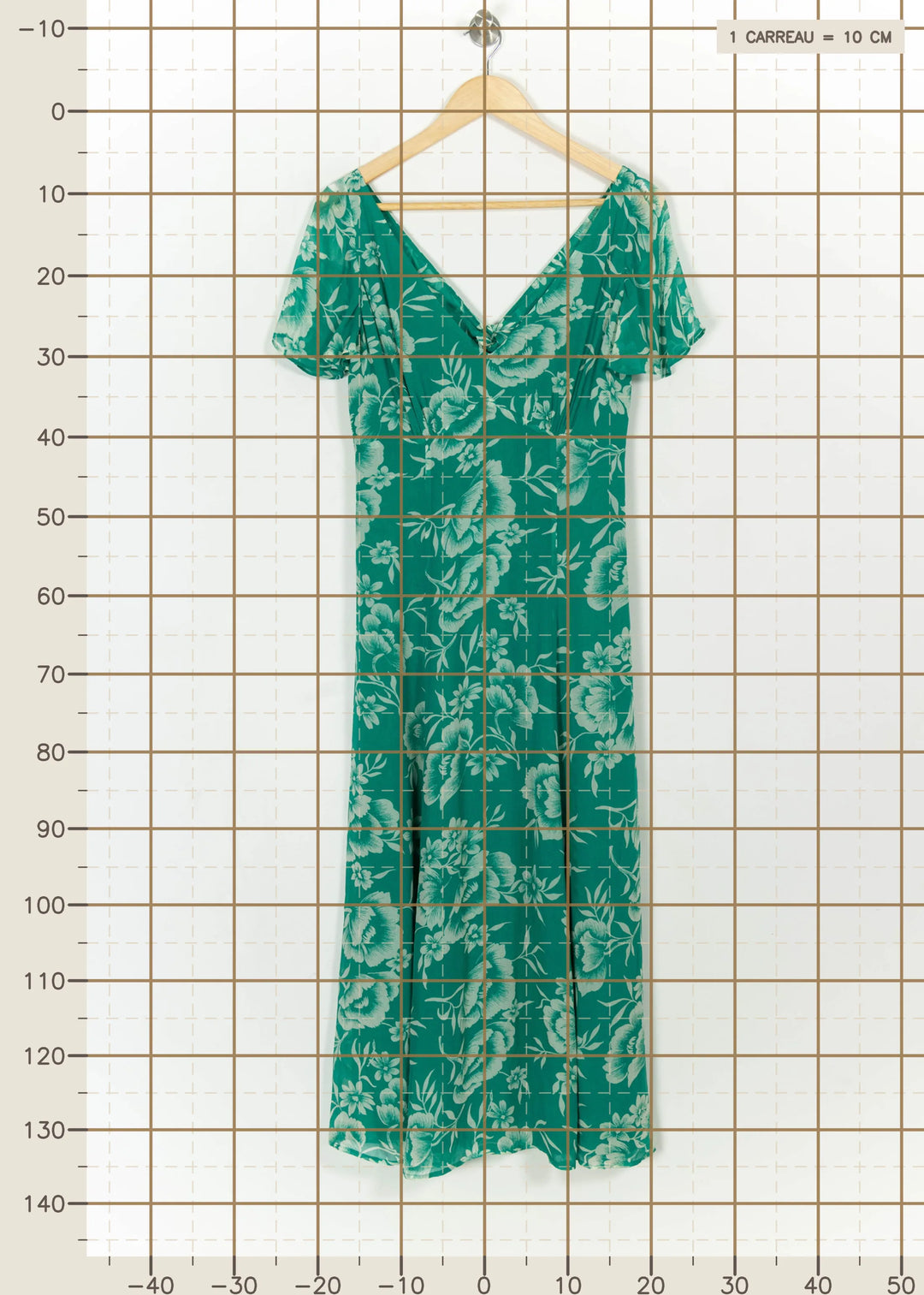 Robe Longue Verte et Blanche - Taille M/38 de la marque Petite Mendigote | PARAD113889 - Vendu par Paradigme - Image 4