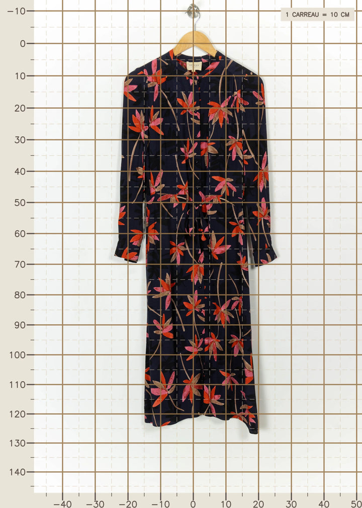 Robe Longue Bleu Marine et Rouge - Taille XS/34 de la marque Sézane | PARAD113895 - Vendu par Paradigme - Image 4