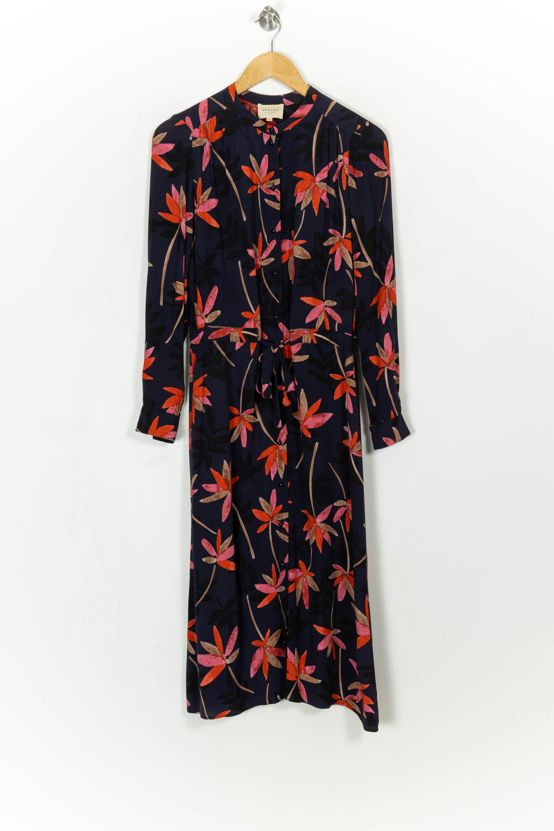 Robe Longue Bleu Marine et Rouge - Taille XS/34 de la marque Sézane | PARAD113895 - Vendu par Paradigme - Image 2