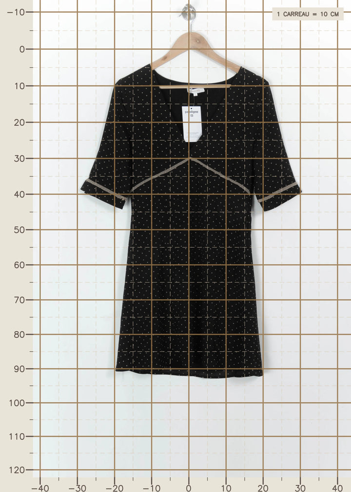 Robe Courte Noire à Pois Blancs - Taille M/38 de la marque Grace &amp; Mila | PARAD113897 - Vendu par Paradigme - Image 4