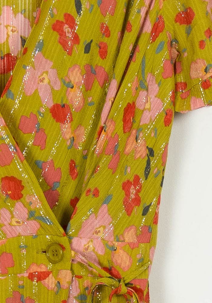 Robe portefeuille Jaune et Rose - Taille S/36 de la marque La Petite Etoile | PARAD113898 - Vendu par Paradigme - Image 3