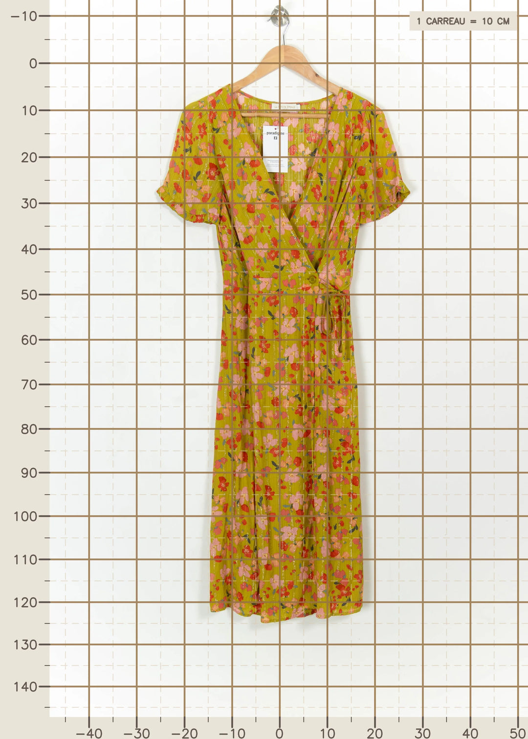 Robe portefeuille Jaune et Rose - Taille S/36 de la marque La Petite Etoile | PARAD113898 - Vendu par Paradigme - Image 4