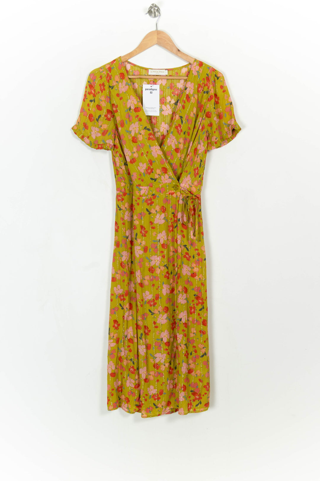Robe portefeuille Jaune et Rose - Taille S/36 de la marque La Petite Etoile | PARAD113898 - Vendu par Paradigme - Image 2