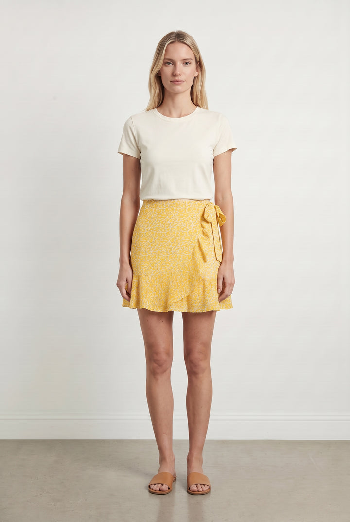 Jupe Portefeuille Jaune et Blanche - Taille M/38 de la marque Grace &amp; Mila | PARAD113899 - Vendu par Paradigme - Image 1