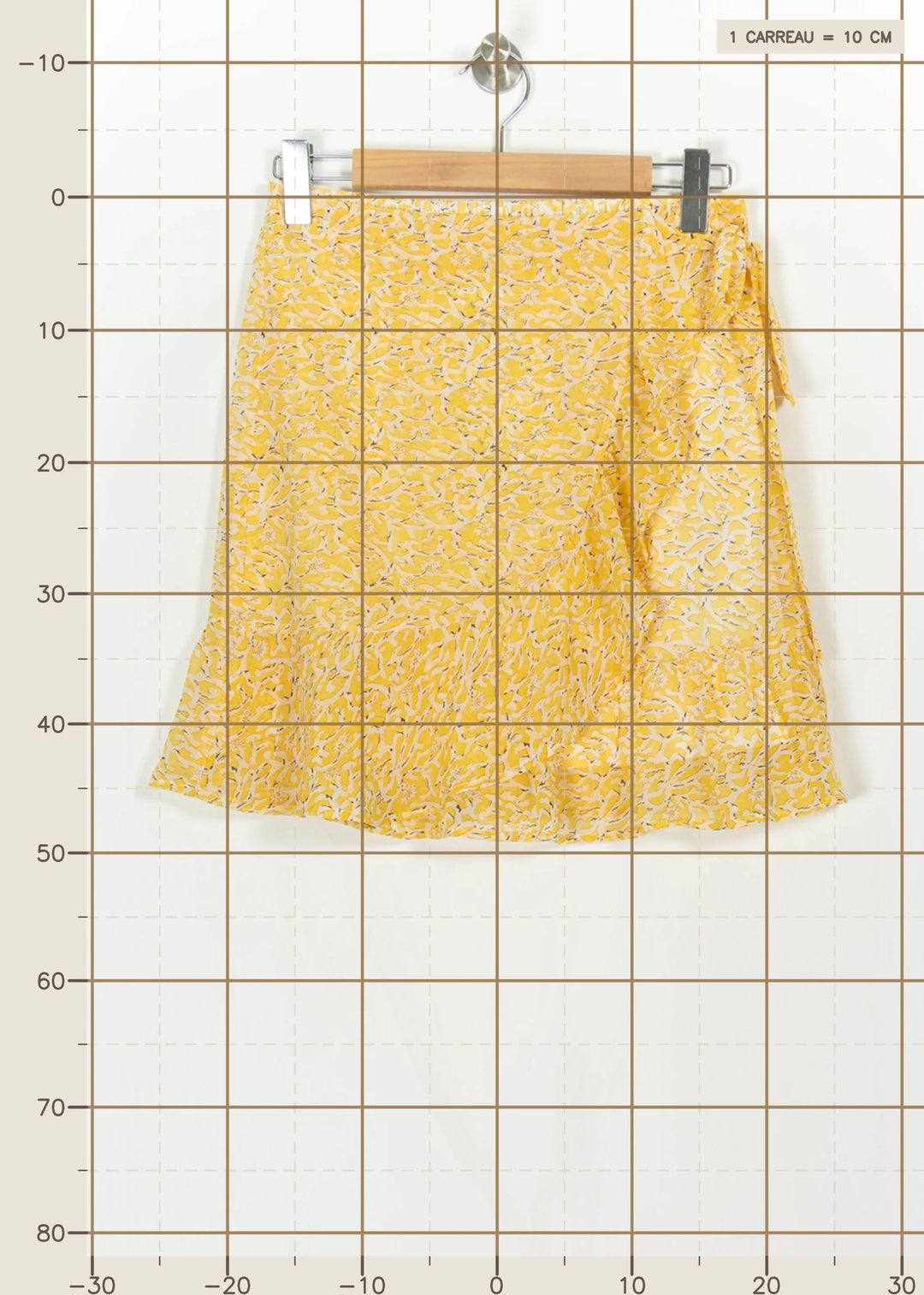 Jupe Portefeuille Jaune et Blanche - Taille M/38 de la marque Grace &amp; Mila | PARAD113899 - Vendu par Paradigme - Image 4
