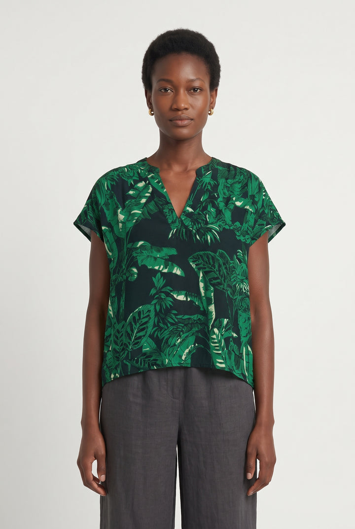 Blouse Verte et Noire - Taille M/38 de la marque La Fée Maraboutée | PARAD113969 - Vendu par Paradigme - Image 1