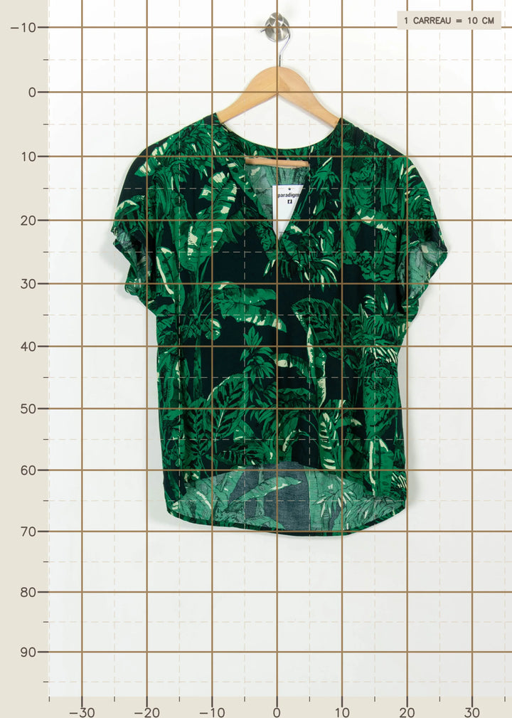 Blouse Verte et Noire - Taille M/38 de la marque La Fée Maraboutée | PARAD113969 - Vendu par Paradigme - Image 4