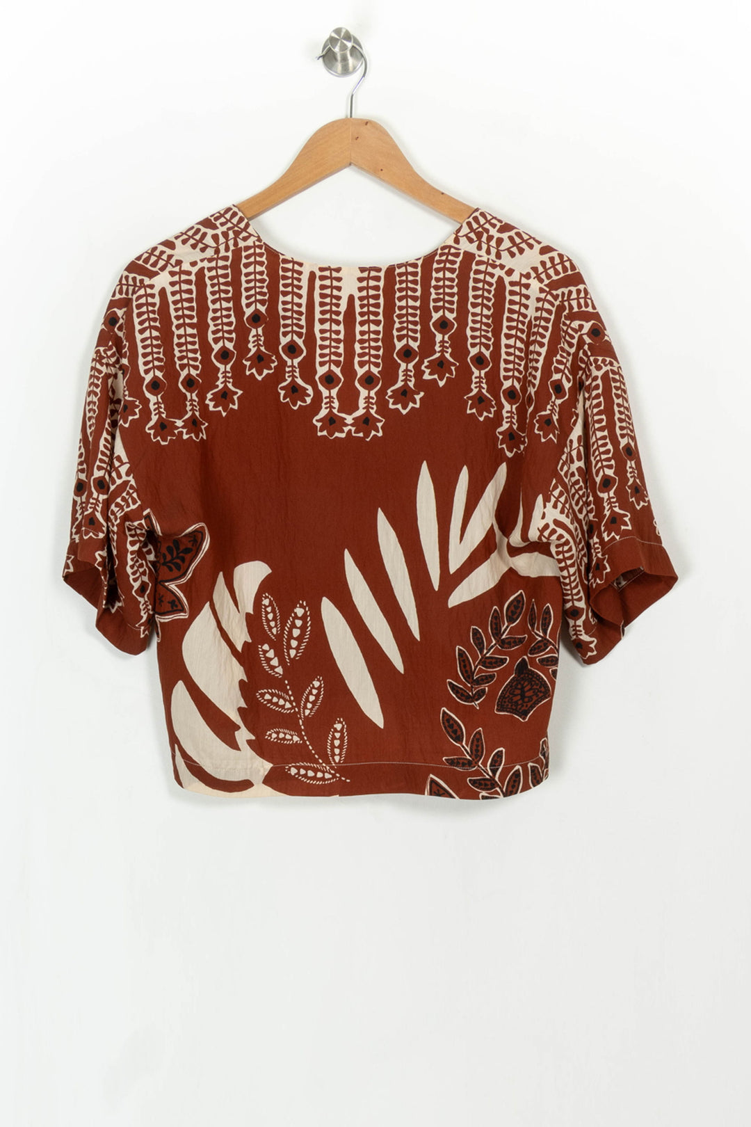 Blouse Marron et Beige - Taille S/36 de la marque La Fée Maraboutée | PARAD113970 - Vendu par Paradigme - Image 5