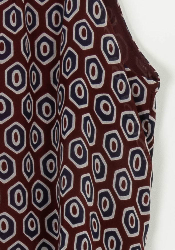 Robe Sans Manches Bordeaux et Blanc - Taille XXL/44 de la marque La Fée Maraboutée | PARAD113972 - Vendu par Paradigme - Image 3