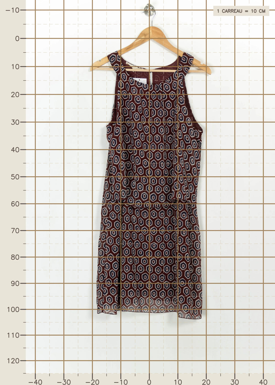 Robe Sans Manches Bordeaux et Blanc - Taille XXL/44 de la marque La Fée Maraboutée | PARAD113972 - Vendu par Paradigme - Image 4