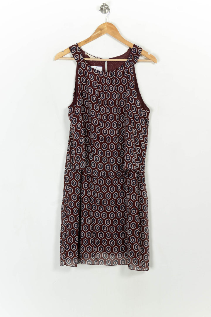 Robe Sans Manches Bordeaux et Blanc - Taille XXL/44 de la marque La Fée Maraboutée | PARAD113972 - Vendu par Paradigme - Image 2