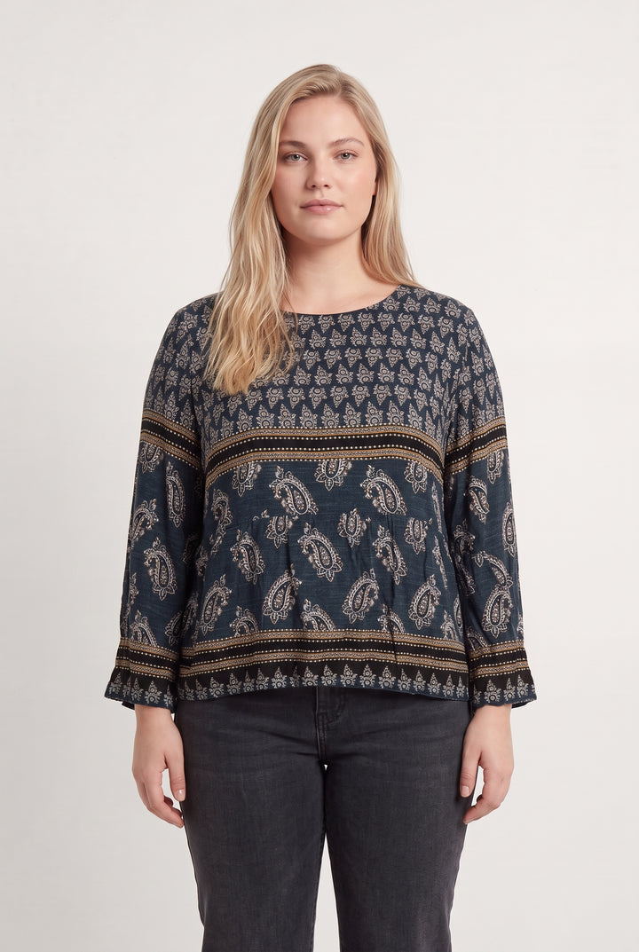Blouse Bleue et Noire - Taille XL/42 de la marque La Fée Maraboutée | PARAD113979 - Vendu par Paradigme - Image 1