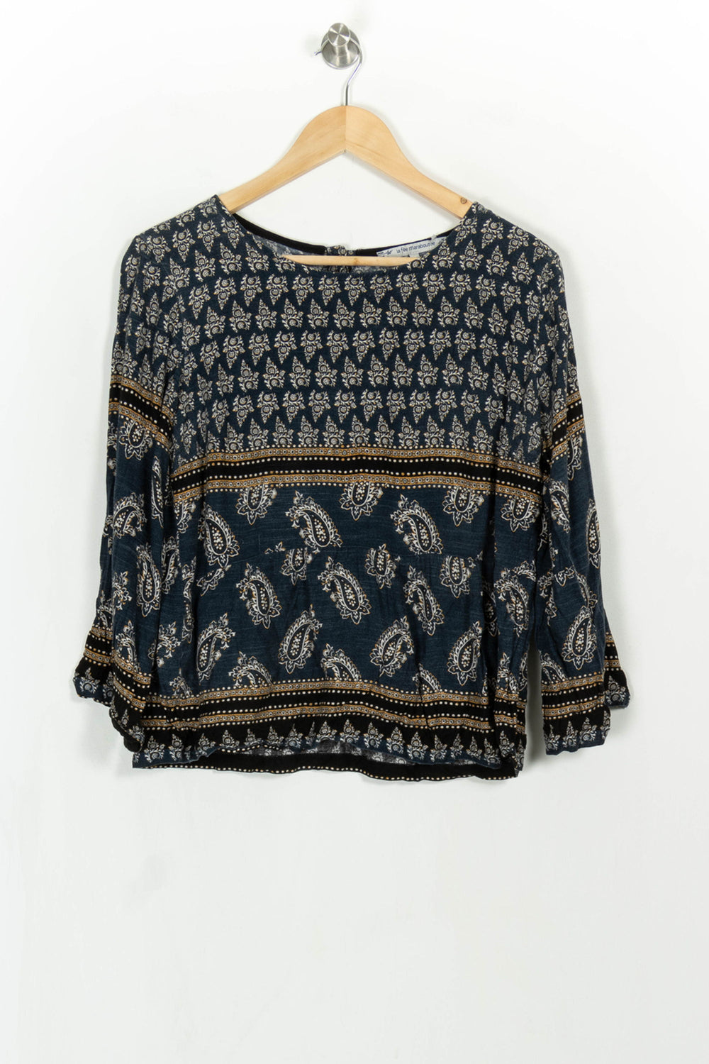 Blouse Bleue et Noire - Taille XL/42 de la marque La Fée Maraboutée | PARAD113979 - Vendu par Paradigme - Image 2