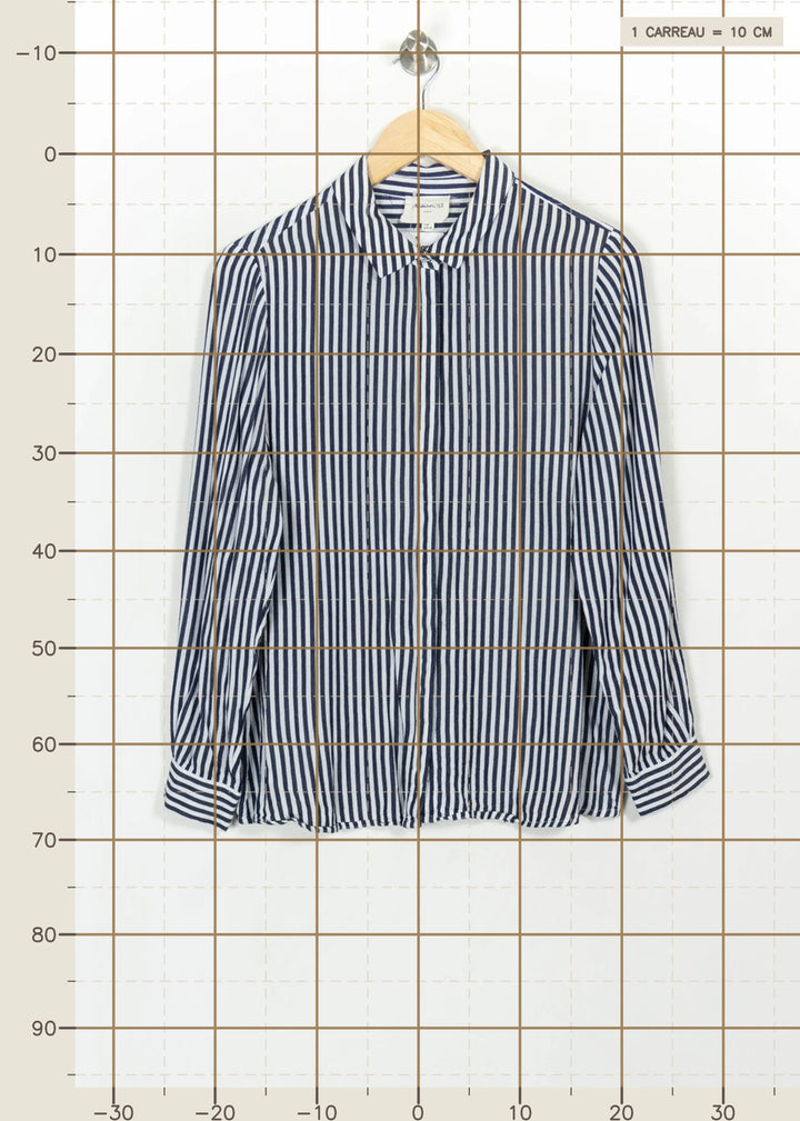 Chemise Rayée Bleu et Blanche - Taille L/40 de la marque Maison 123 | PARAD113980 - Vendu par Paradigme - Image 4