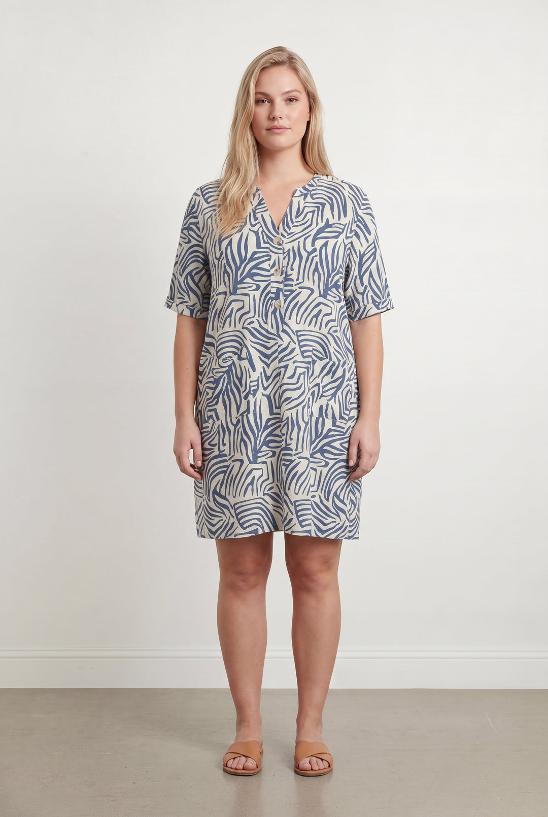Robe Courte Blanche et Bleue - Taille XXL/44 de la marque Caroll | PARAD113983 - Vendu par Paradigme - Image 1