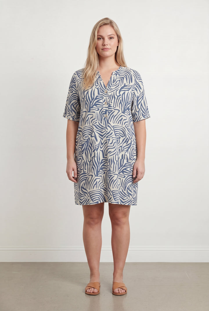 Robe Courte Blanche et Bleue - Taille XXL/44 de la marque Caroll | PARAD113983 - Vendu par Paradigme - Image 1